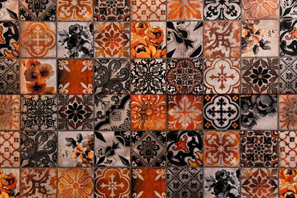 a grouping of different rug or carpet patterns