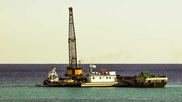 dredger on barge