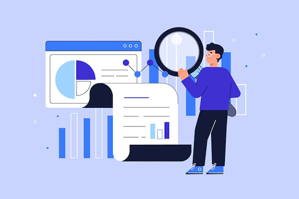 cartoon of person doing research