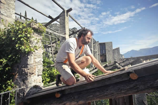 man on roof